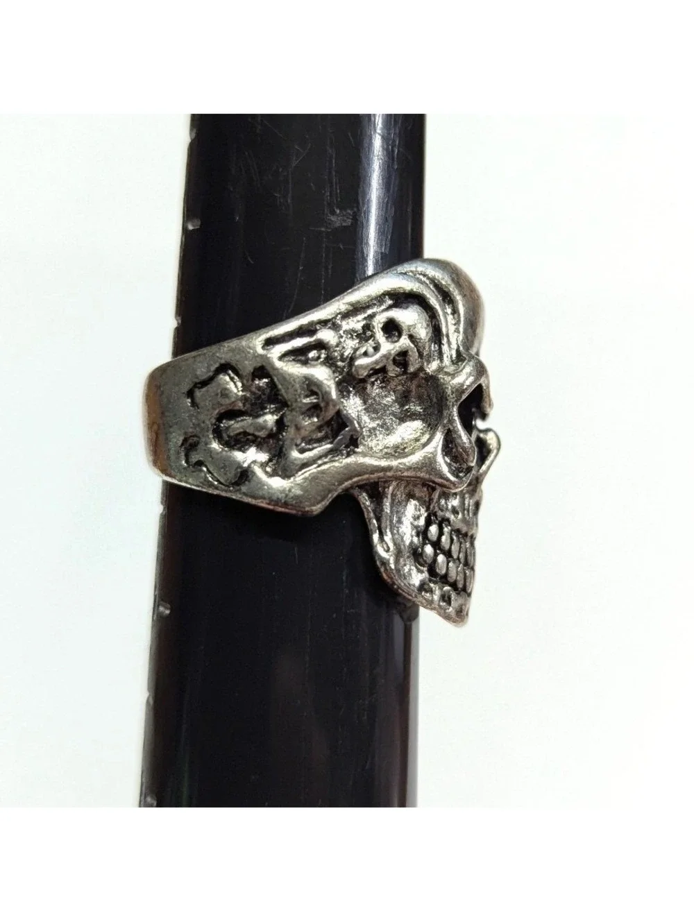 Vintage New Skull Ring Unisex Big Mens Plus Size 11 SilverTone Gothic Biker